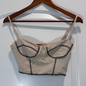 Princess Polly Beige and Black Bustier Top